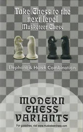 Elephant and Hawk - Musketeer Chess Variant Kit - 4 Set - Black & Ivory