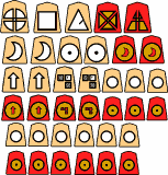 Symbolic Shogi Pieces in Color