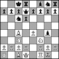 Diagram of an example of how castling works. This is the after castling position.